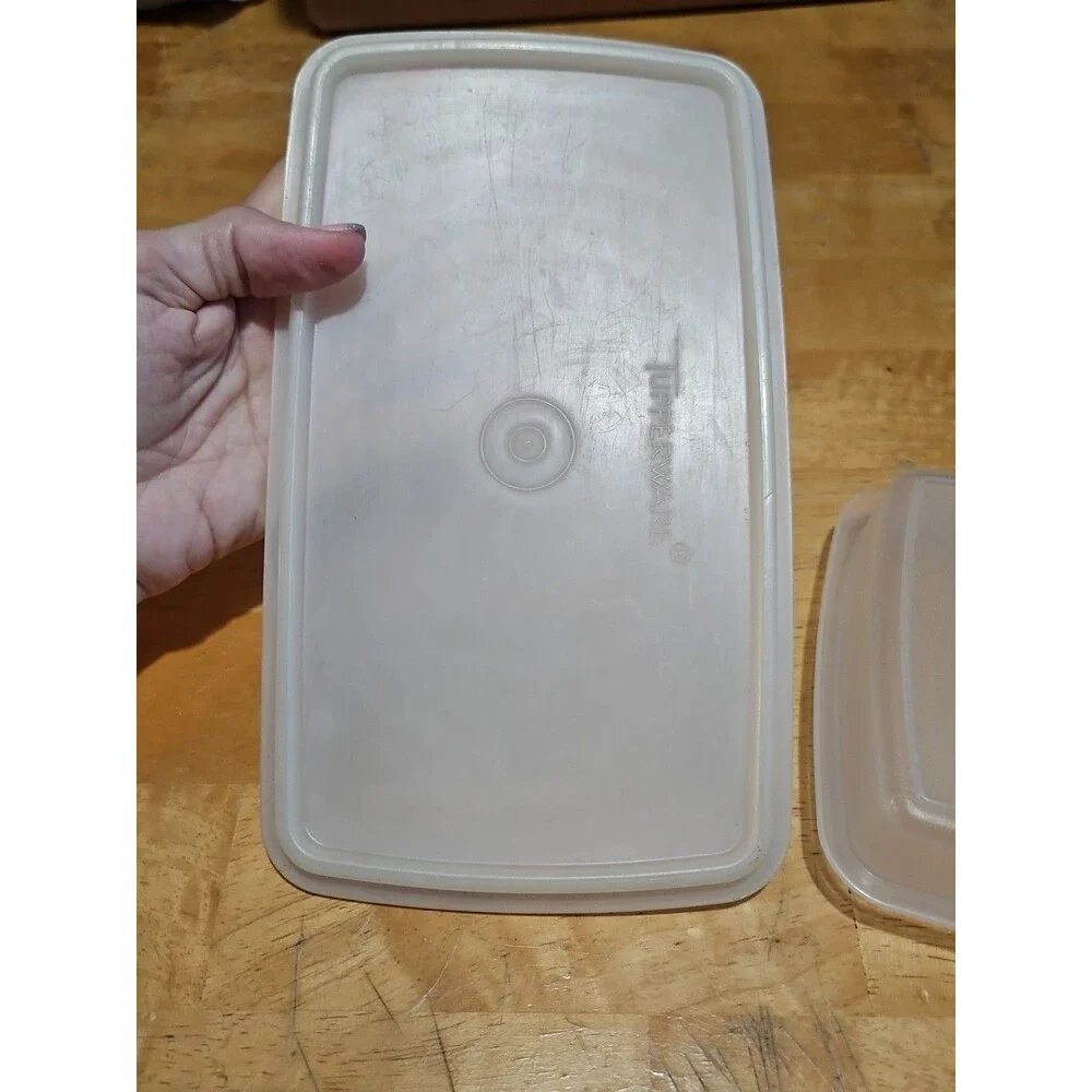 Vintage Tupperware Deli Meat Cheese Keeper Sheer 816 W/ Sheer Lid 817